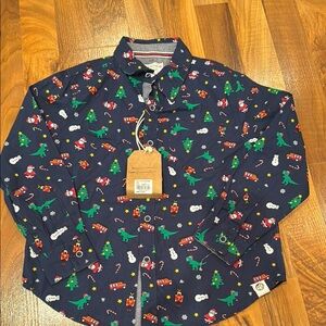 Free Planet boys button down‎ holiday theme boys size 6